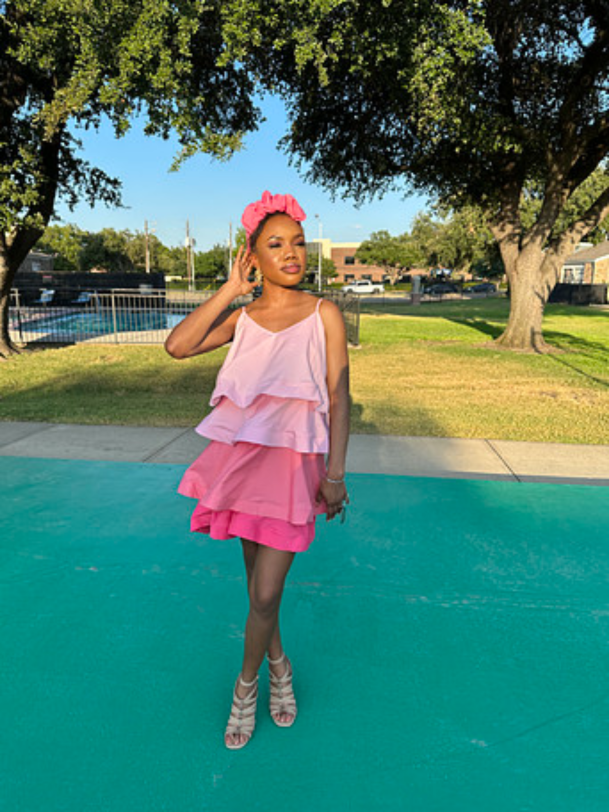 Pink fashion summer dress