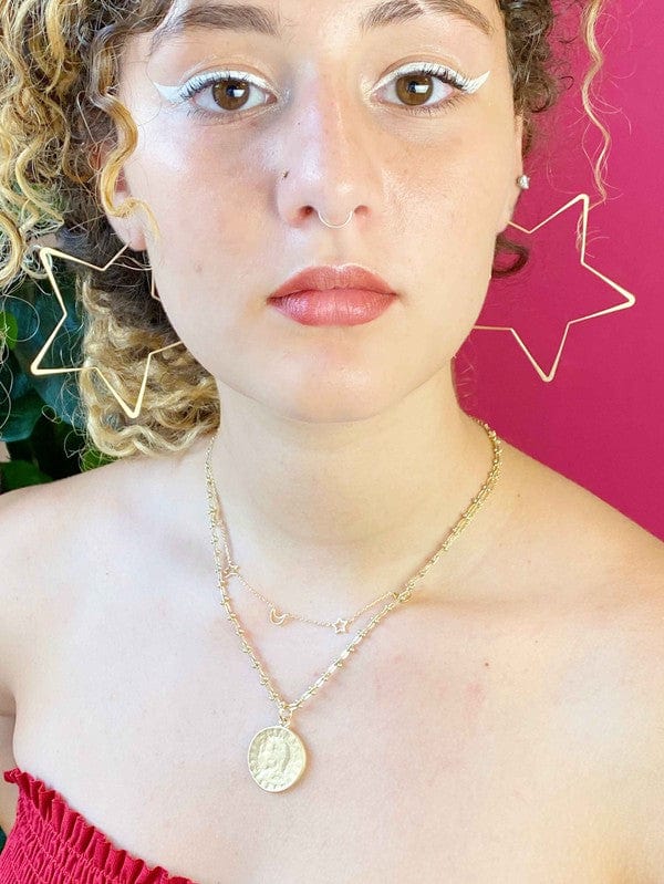 Ellison and Young Matte Gold / OS Twinkling Star Hoop Earrings