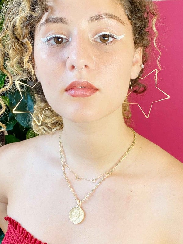 Ellison and Young Matte Gold / OS Twinkling Star Hoop Earrings