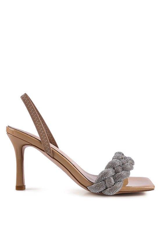 Rag Company HIGH SOCIAL DIAMANTE BRAIDED TRAP SANDALS