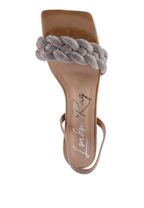 Rag Company HIGH SOCIAL DIAMANTE BRAIDED TRAP SANDALS