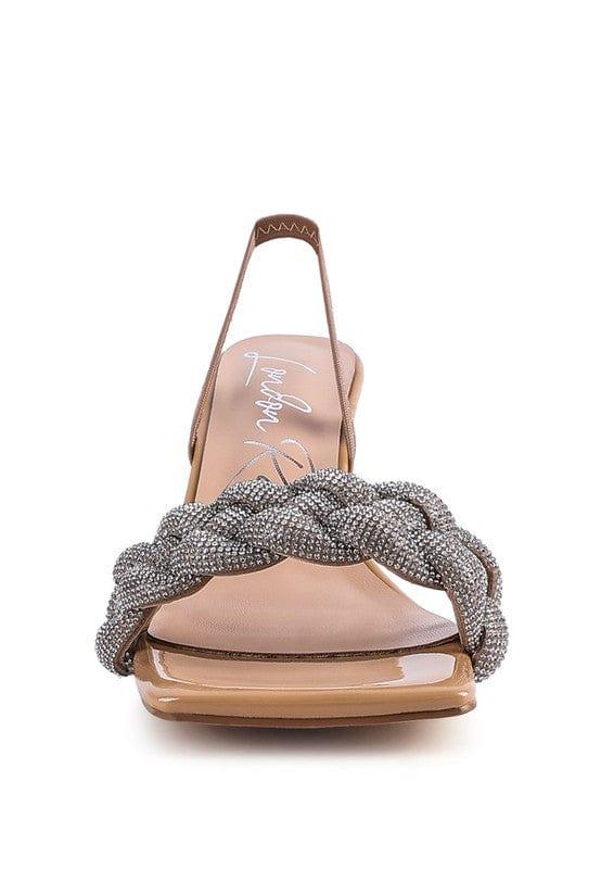 Rag Company HIGH SOCIAL DIAMANTE BRAIDED TRAP SANDALS