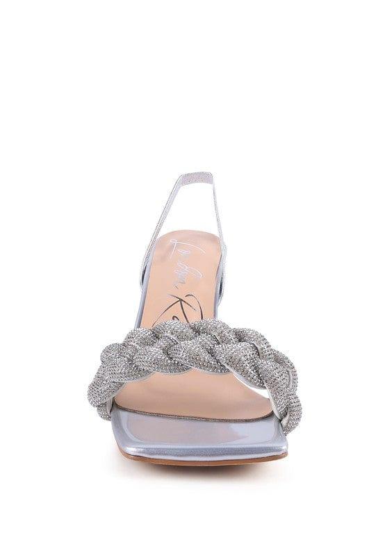 Rag Company HIGH SOCIAL DIAMANTE BRAIDED TRAP SANDALS
