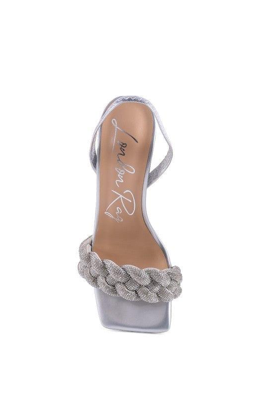 Rag Company HIGH SOCIAL DIAMANTE BRAIDED TRAP SANDALS