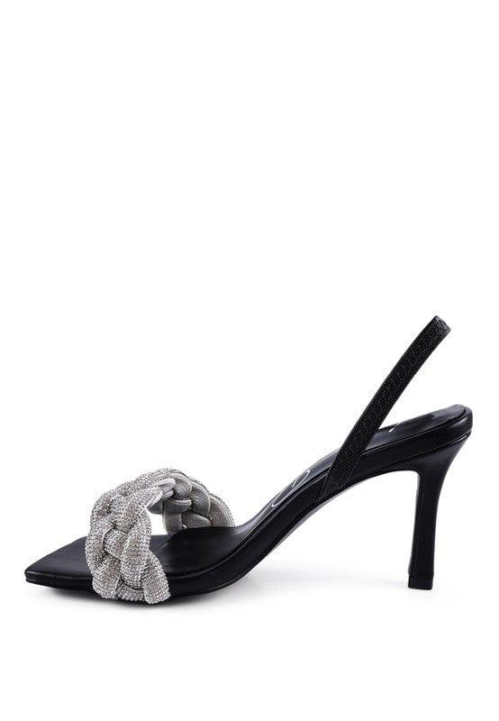 Rag Company HIGH SOCIAL DIAMANTE BRAIDED TRAP SANDALS