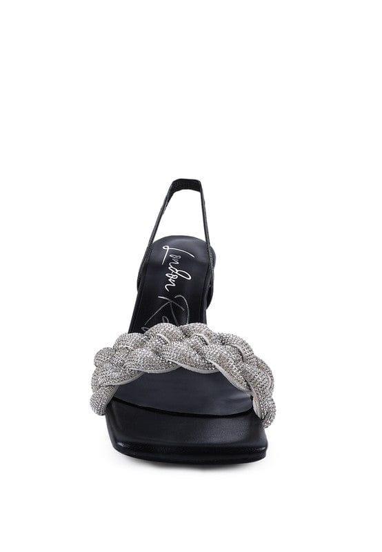 Rag Company HIGH SOCIAL DIAMANTE BRAIDED TRAP SANDALS