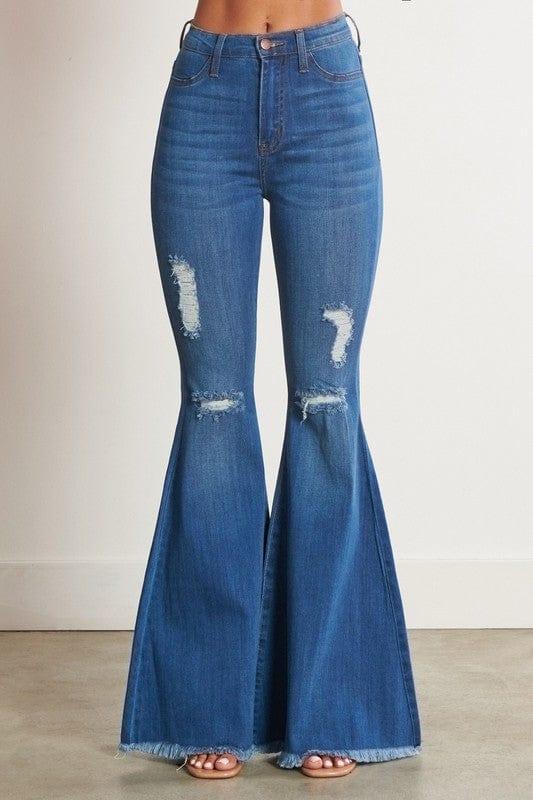 Vibrant M.i.U HIGH WAISTED DISTRESSED FLARE