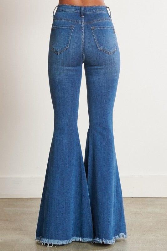 Vibrant M.i.U HIGH WAISTED DISTRESSED FLARE