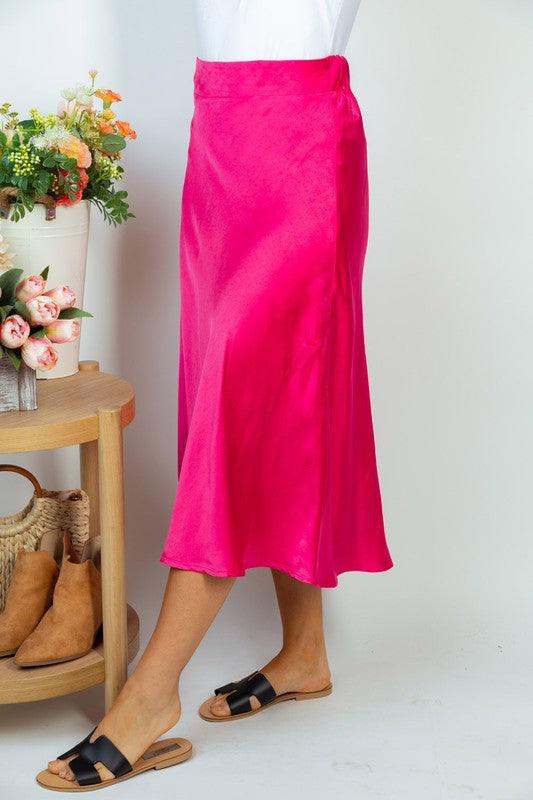 High Waisted Solid Woven Skirt - SAVLUXE
