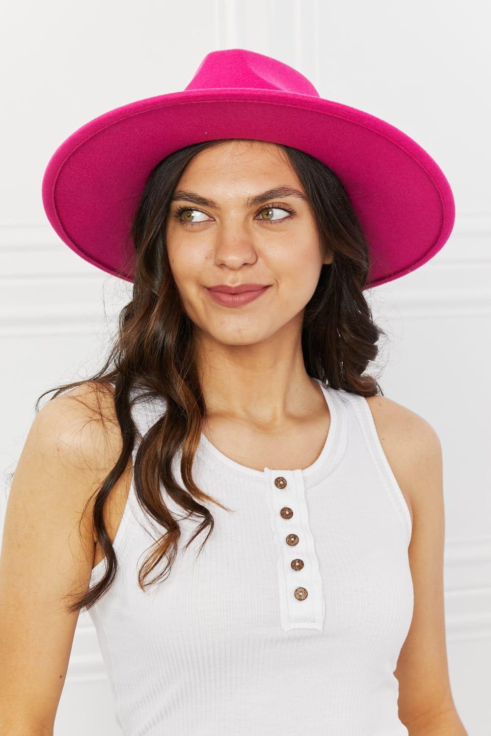 Trendsi Hot Pink / One Size Fame Keep Your Promise Fedora Hat in Pink