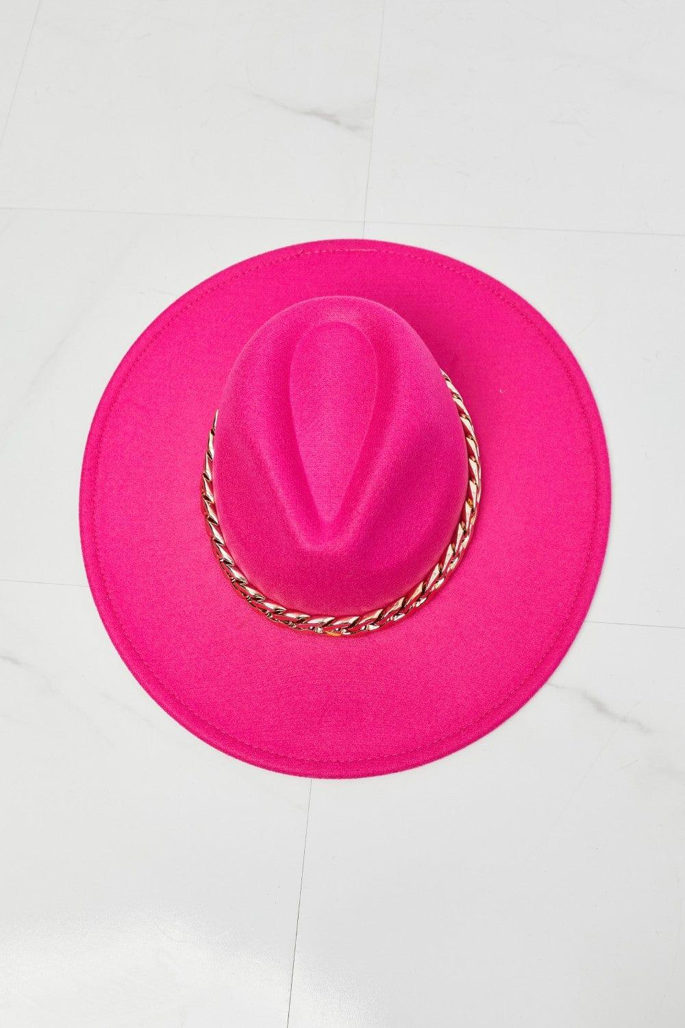 Trendsi Hot Pink / One Size Fame Keep Your Promise Fedora Hat in Pink