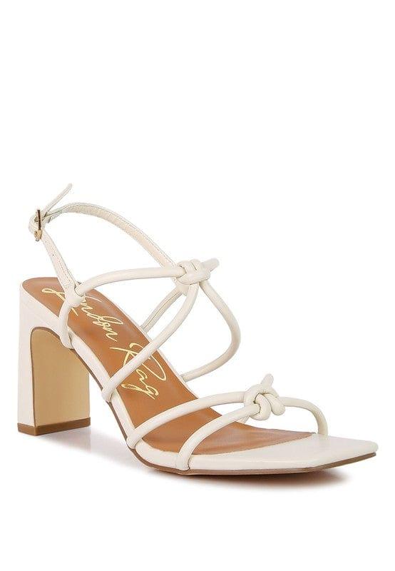 Rag Company ECRU / 5 KRALOR KNOTTED STRAP MID HEEL SANDAL
