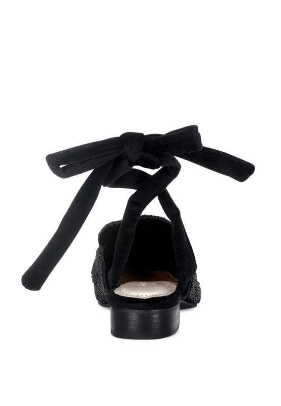 Rag Company KUBA AFRICAN INTRICATE EMBROIDERY BLACK MULES