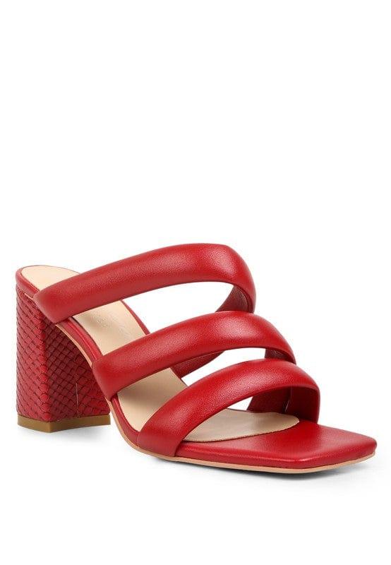 Rag Company Red / 5 Kywe Textured Heel Chunky Strap Sandals
