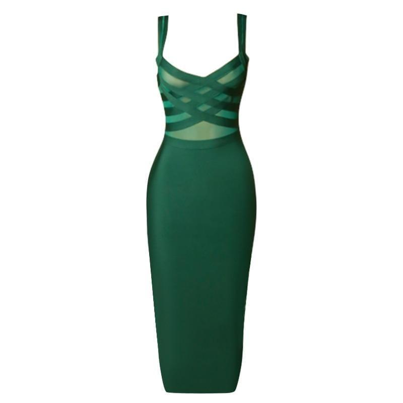 SAVLUXE Dresses Lara’s Luxury Fashion Mesh Bandage Dress