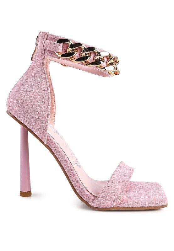 Rag Company LAST SIP HEELED FAUX SUEDE CHAIN STRAP SANDAL