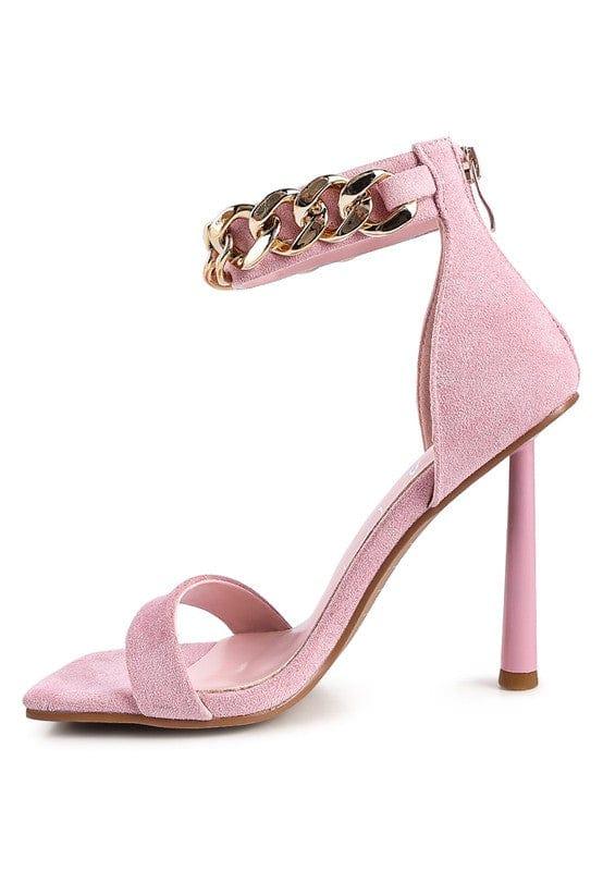 Rag Company LAST SIP HEELED FAUX SUEDE CHAIN STRAP SANDAL