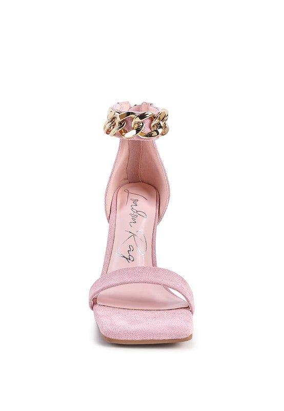 Rag Company LAST SIP HEELED FAUX SUEDE CHAIN STRAP SANDAL