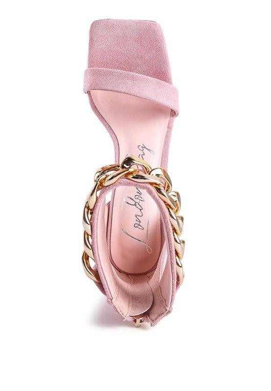Rag Company LAST SIP HEELED FAUX SUEDE CHAIN STRAP SANDAL