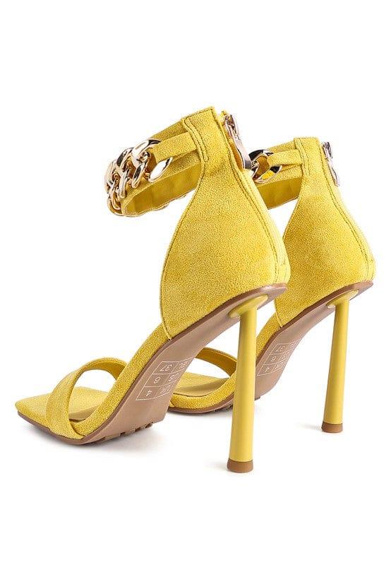 Rag Company LAST SIP HEELED FAUX SUEDE CHAIN STRAP SANDAL