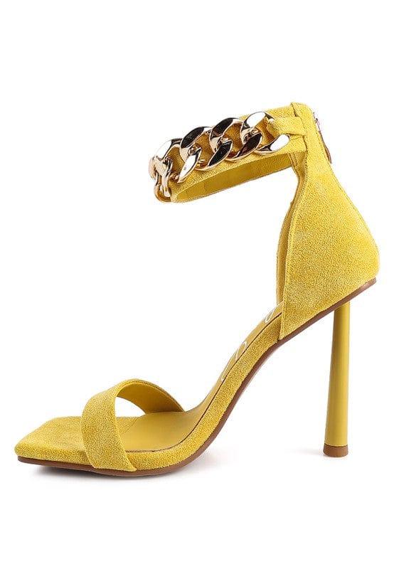 Rag Company LAST SIP HEELED FAUX SUEDE CHAIN STRAP SANDAL