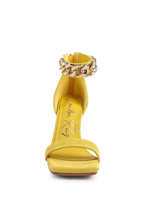 Rag Company LAST SIP HEELED FAUX SUEDE CHAIN STRAP SANDAL