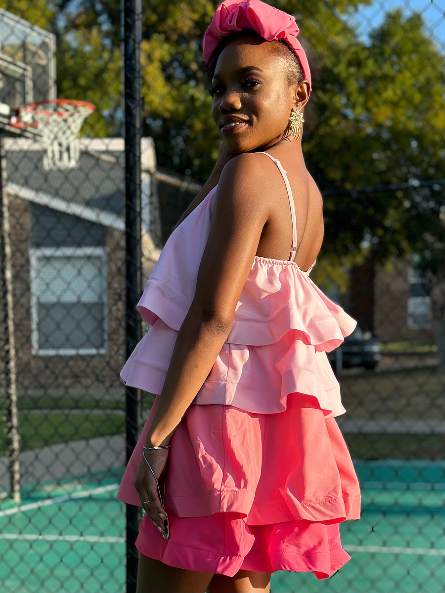 Pink fashion summer dress