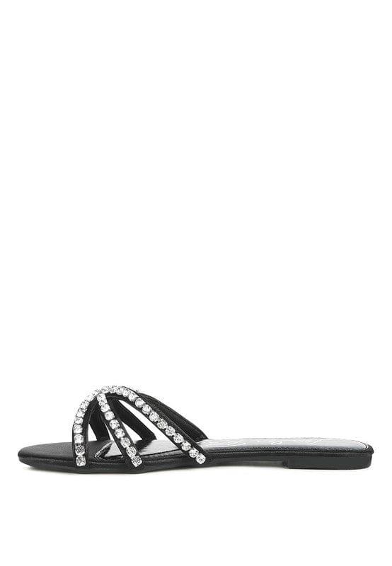 Rag Company Mezzie Dimante Strap Flat Sandals