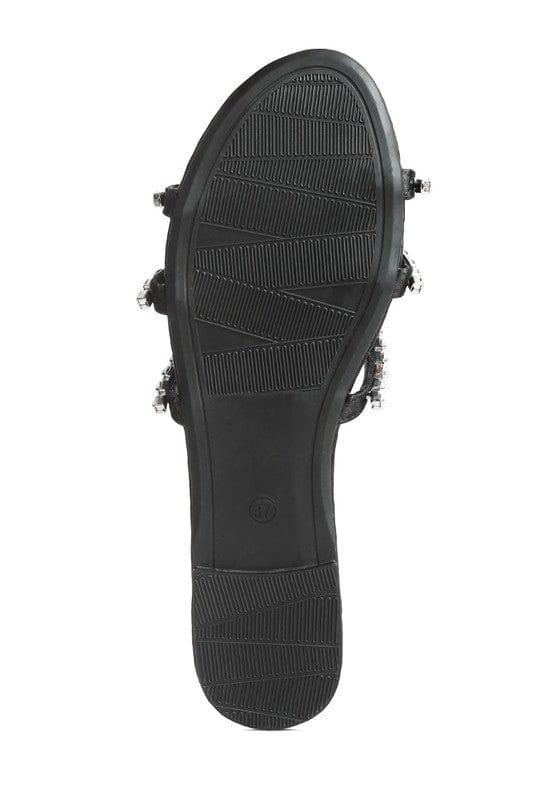 Rag Company Mezzie Dimante Strap Flat Sandals