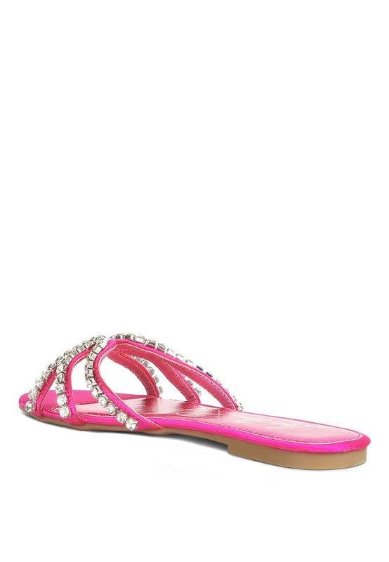 Rag Company Mezzie Dimante Strap Flat Sandals
