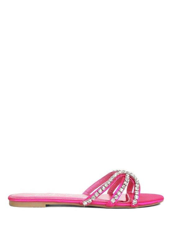 Rag Company Mezzie Dimante Strap Flat Sandals