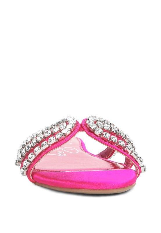 Rag Company Mezzie Dimante Strap Flat Sandals