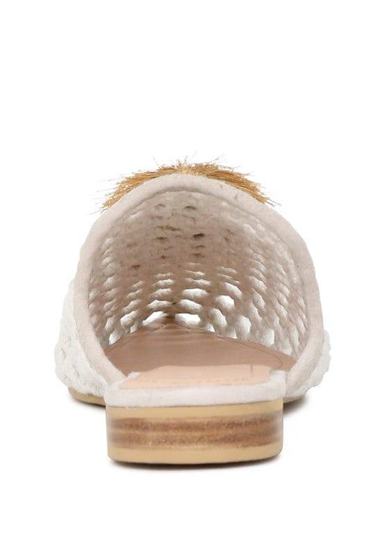Rag Company MIRIAM Woven Metallic Tassel Flat Mules