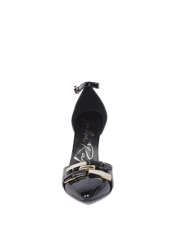Rag Company Mocktail Diamante Buckle Patent Stiletto Sandals