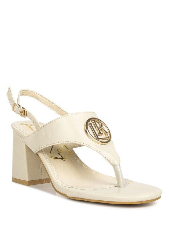 Rag Company BEIGE / 5 Monde Block Heel Thong Sandals