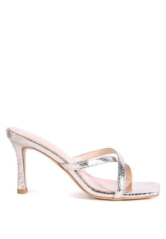 Rag Company MURIEL CROC CROSS STRAP SLIDER SANDALS