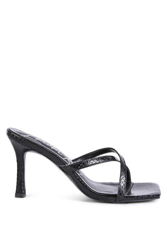 Rag Company MURIEL CROC CROSS STRAP SLIDER SANDALS