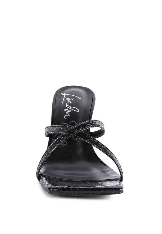 Rag Company MURIEL CROC CROSS STRAP SLIDER SANDALS