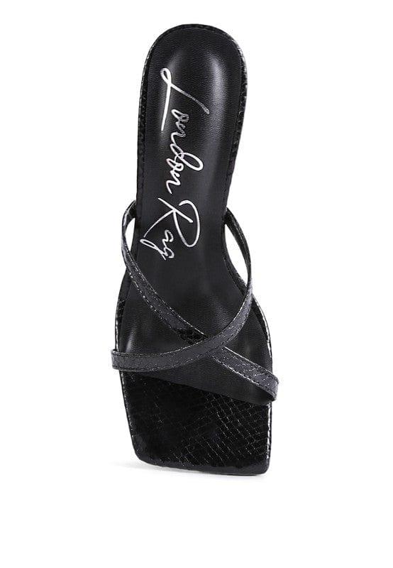 Rag Company MURIEL CROC CROSS STRAP SLIDER SANDALS