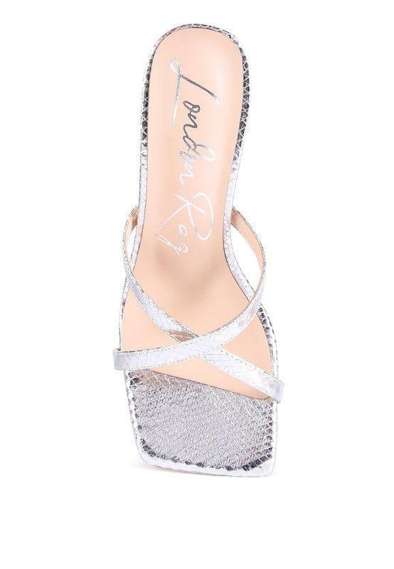 Rag Company MURIEL CROC CROSS STRAP SLIDER SANDALS