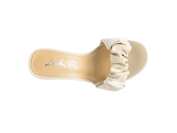 Rag Company Noie Mid Block Heel Pleated Strap Sandals