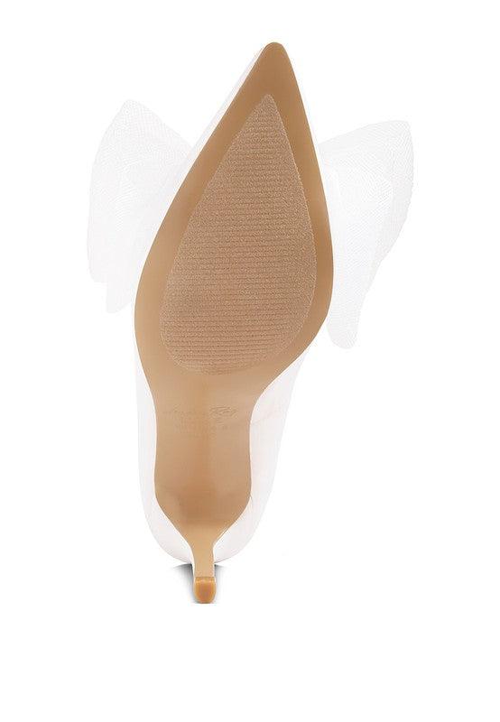 Odette Diamante Embellished Bow Stiletto Pumps - SAVLUXE
