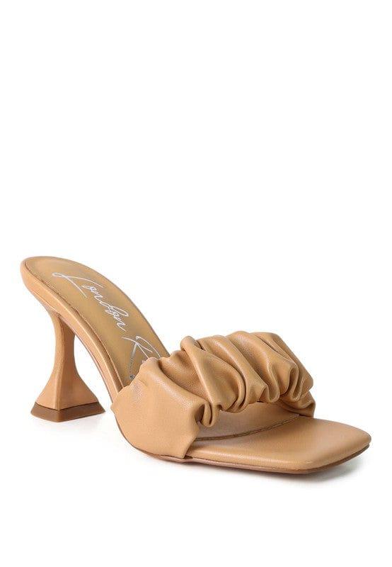 Rag Company Macchiato / 5 REBEL SPOOL HEELED RUCHED SANDALS