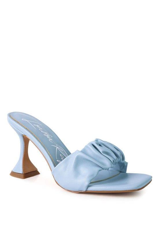 Rag Company Blue / 5 REBEL SPOOL HEELED RUCHED SANDALS