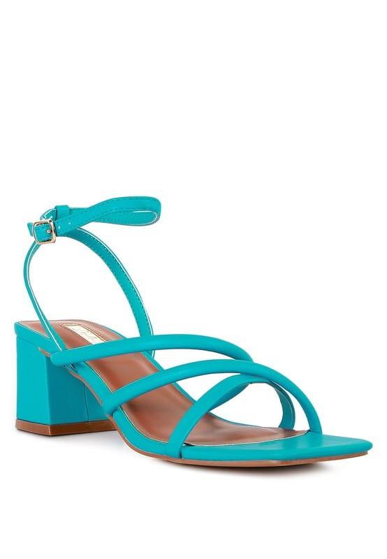 Rag Company SANDALS Blue / 5 Right Pose Croc Mid Block Heel Casual Sandals