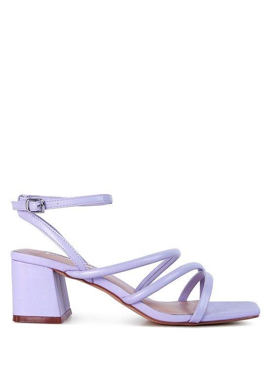 Rag Company SANDALS Lilac / 5 Right Pose Croc Mid Block Heel Casual Sandals