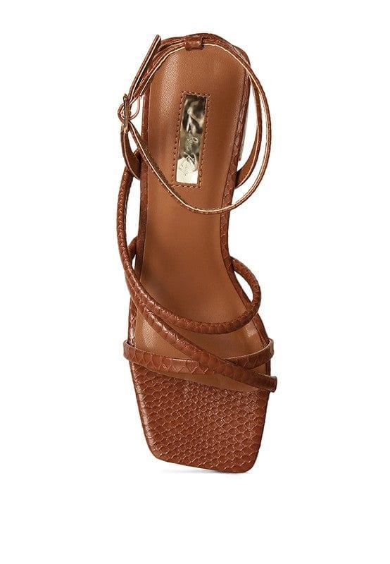 Rag Company SANDALS Right Pose Croc Mid Block Heel Casual Sandals