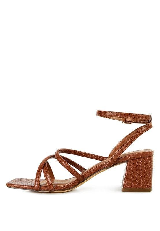 Rag Company SANDALS Right Pose Croc Mid Block Heel Casual Sandals