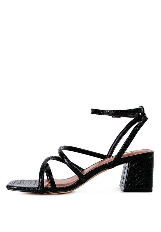 Rag Company SANDALS Right Pose Croc Mid Block Heel Casual Sandals