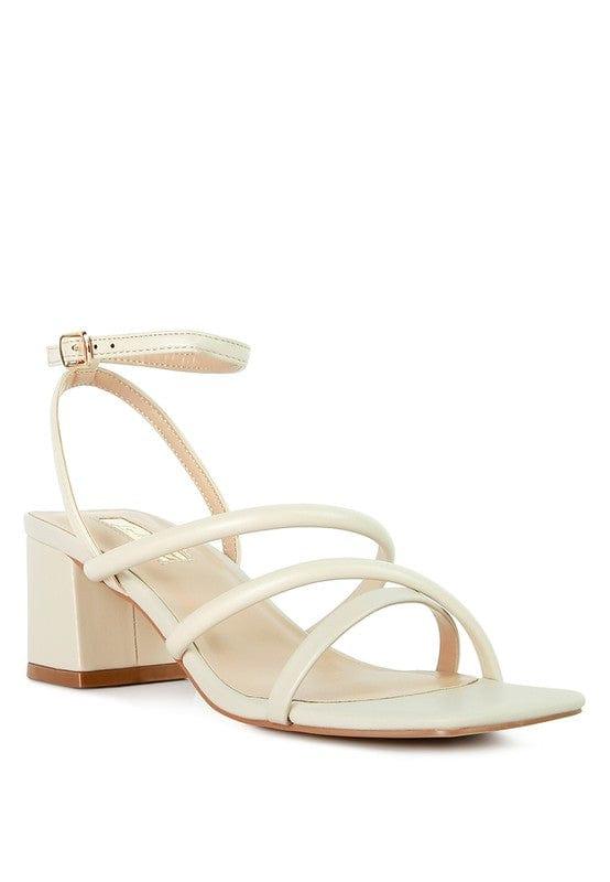 Rag Company SANDALS ECRU / 5 Right Pose Croc Mid Block Heel Casual Sandals